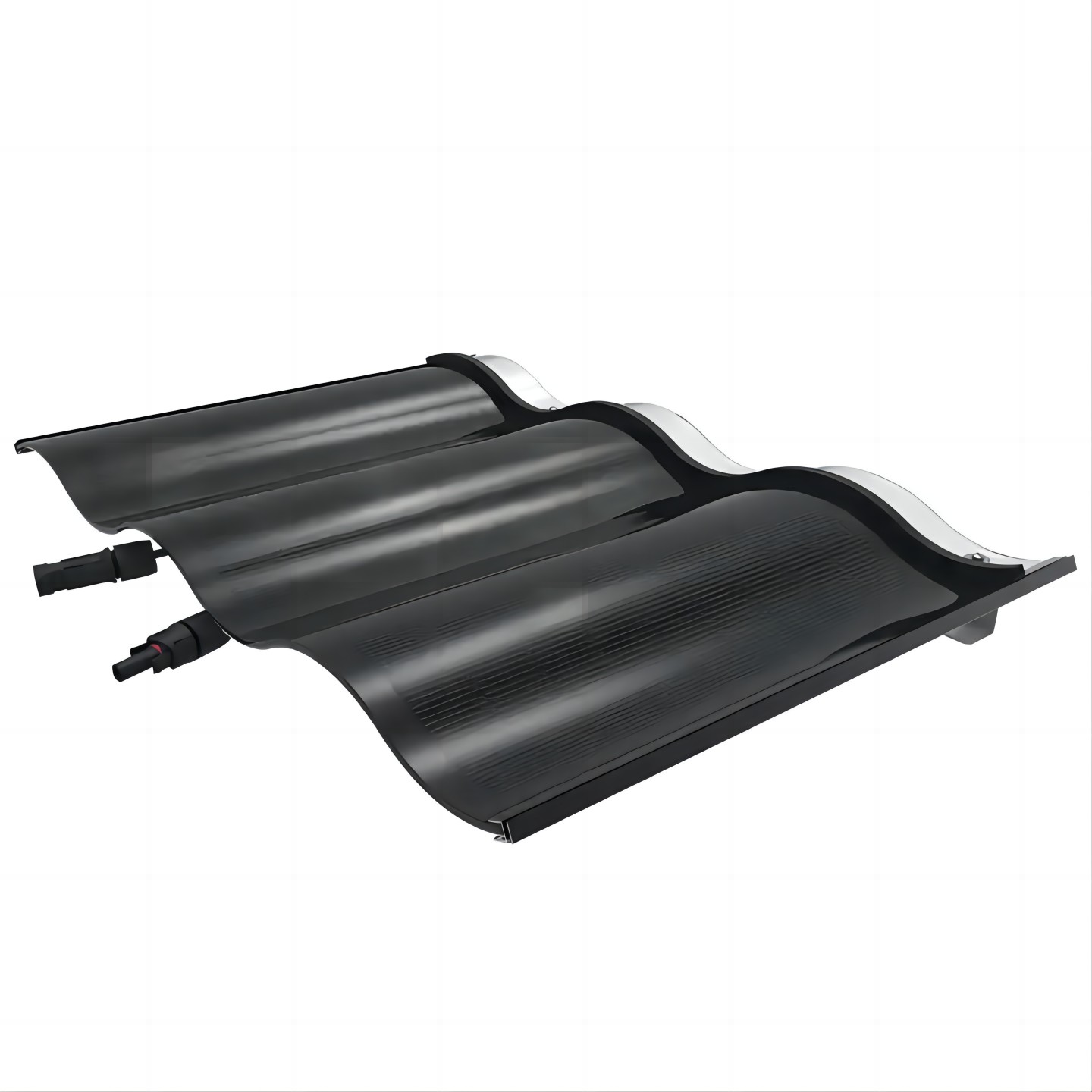 Solar power curved tile